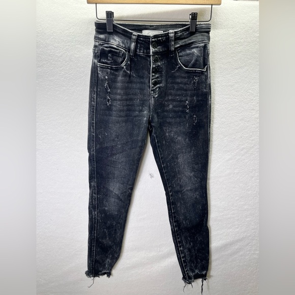 KanCan Signature High Rise Ankle Skinny Jeans Womens 24 Denim Black Stretch 2159 - Picture 1 of 9